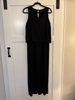 J. Jill Black Sleeveless maxi pant suit with Keyhole back.